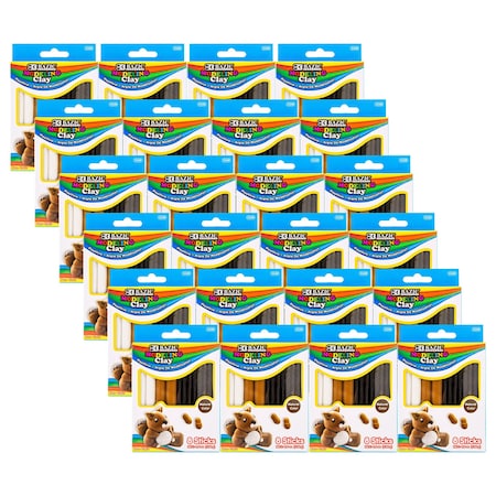 Bazic Products Modeling Clay Sticks, 4 Natural/Earth Colors, 4.8 oz 136g, 24PK 3348